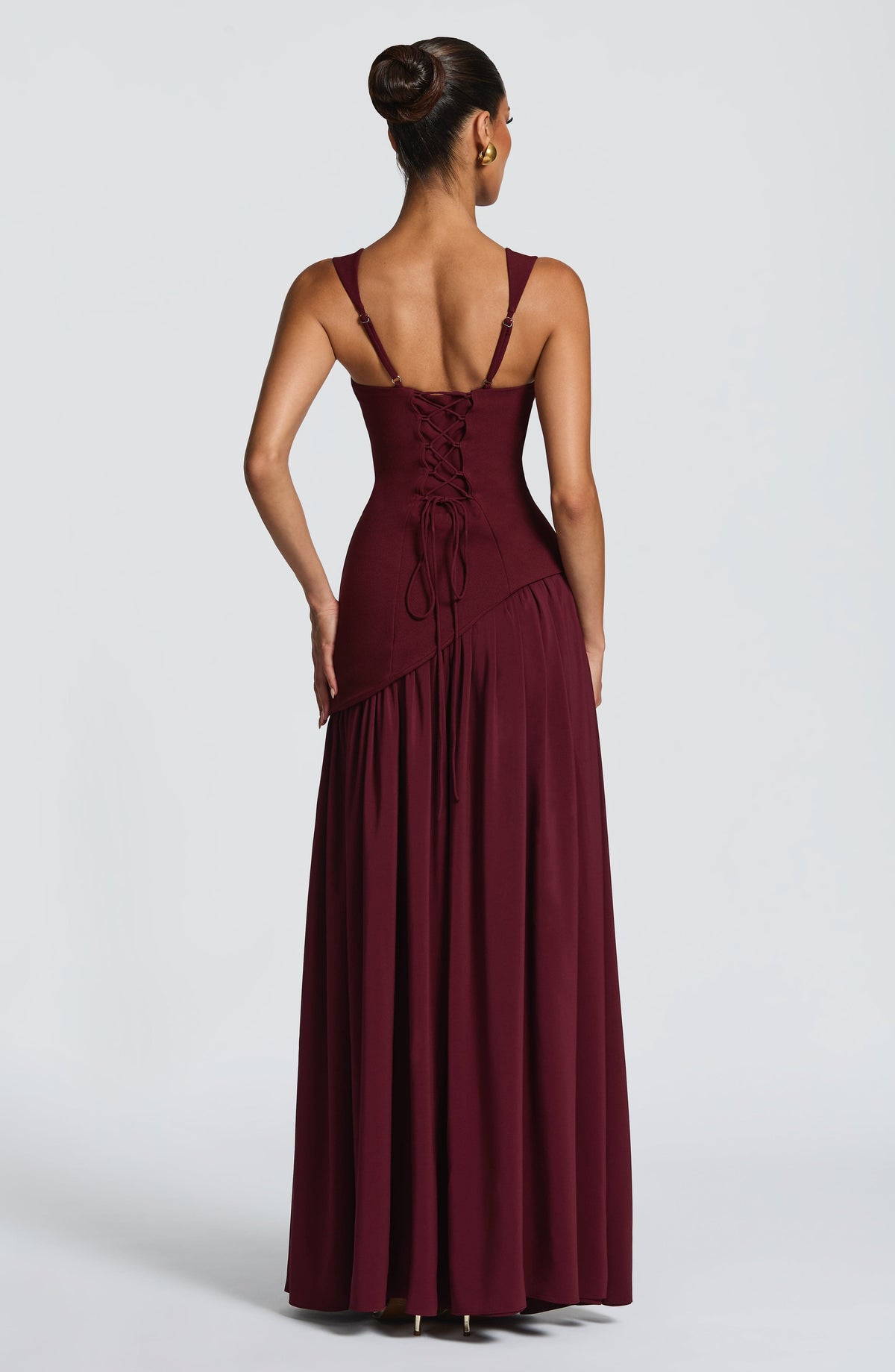 Red High-Shine Maxi Dress – Bold Cherry Lacquer Evening Gown | Meave & Ivy