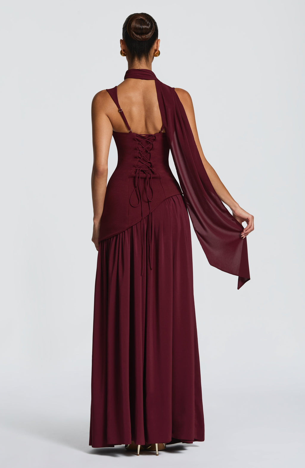 Red High-Shine Maxi Dress – Bold Cherry Lacquer Evening Gown | Meave & Ivy