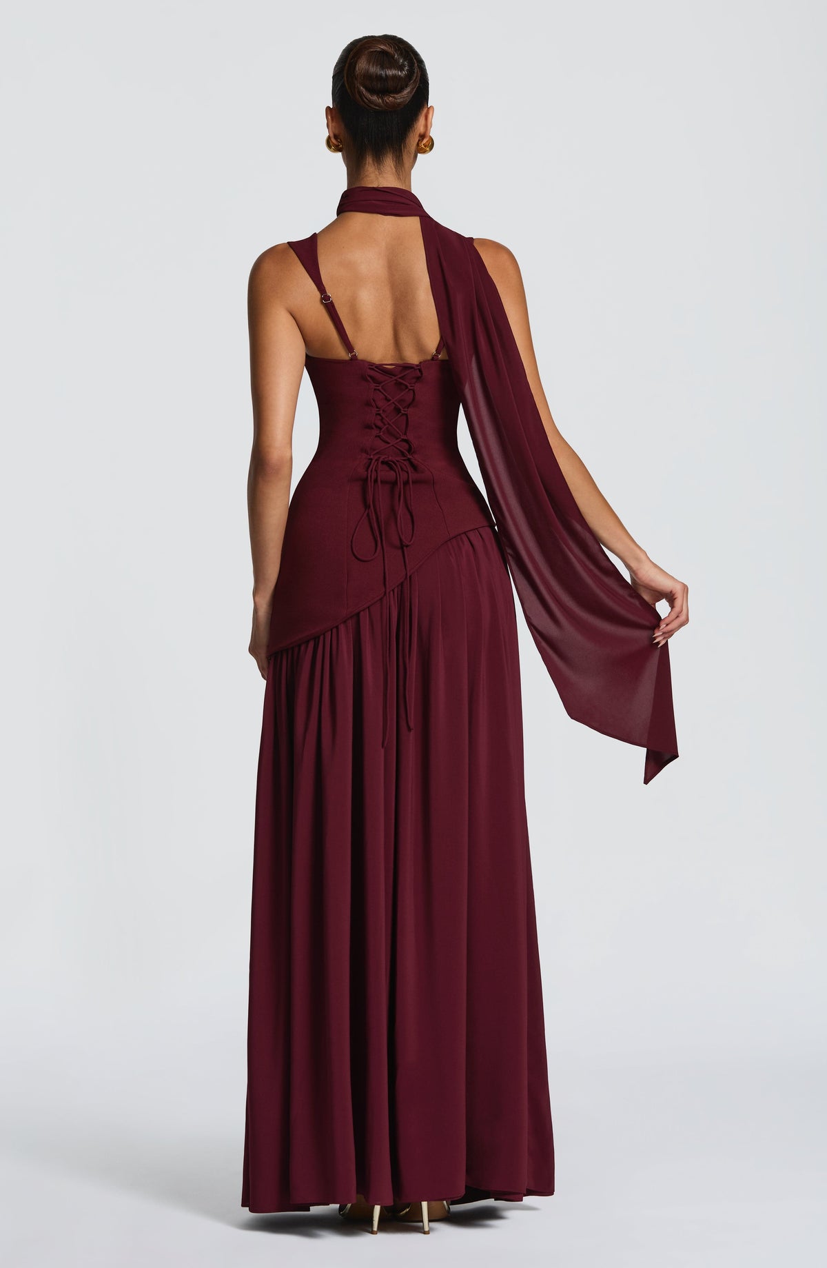 Red High-Shine Maxi Dress – Bold Cherry Lacquer Evening Gown | Meave & Ivy
