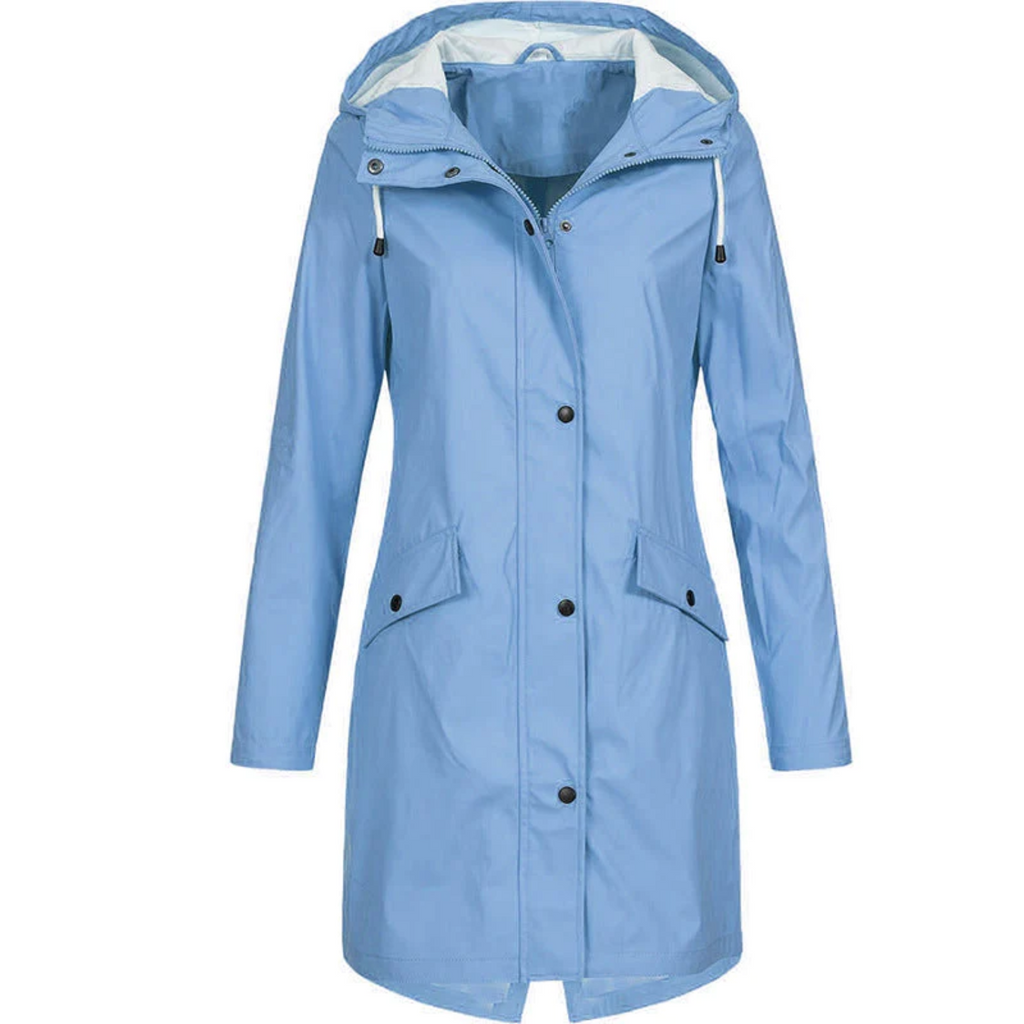 Long Rain Coat with Hood – Stylish Waterproof Rain Jacket