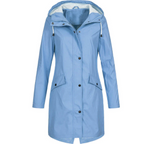 Long Rain Coat with Hood – Stylish Waterproof Rain Jacket