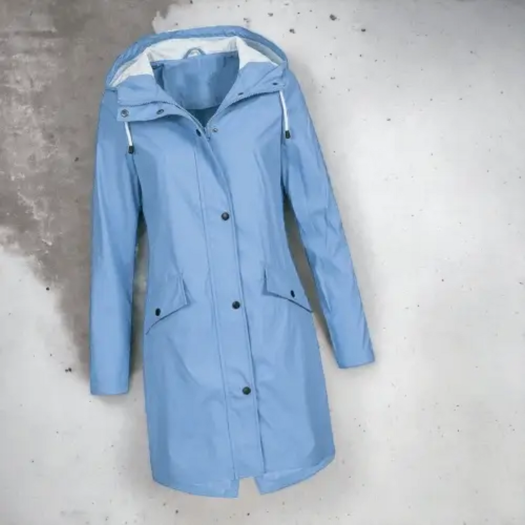 Long Rain Coat with Hood – Stylish Waterproof Rain Jacket