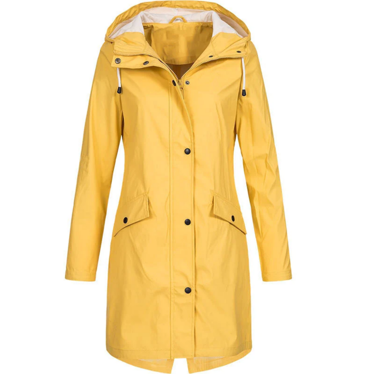 Long Rain Coat with Hood – Stylish Waterproof Rain Jacket