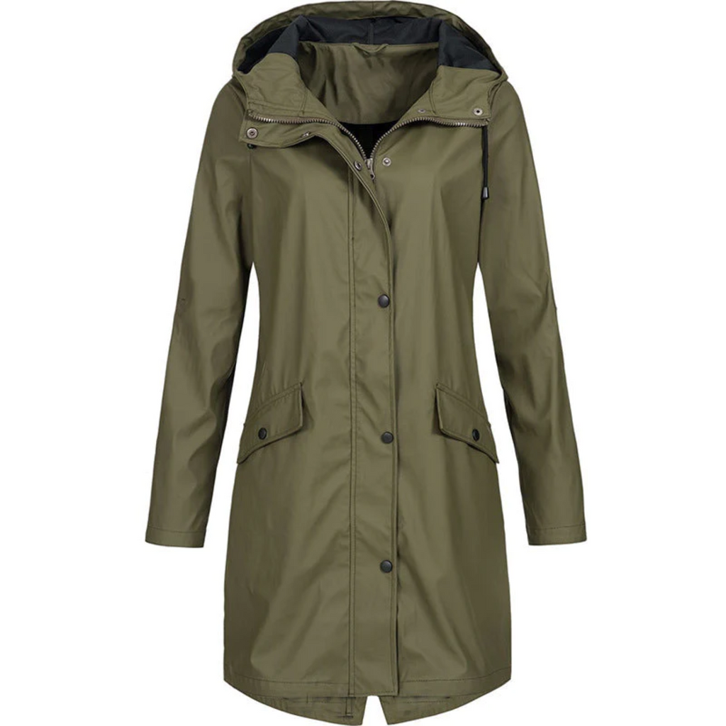 Long Rain Coat with Hood – Stylish Waterproof Rain Jacket