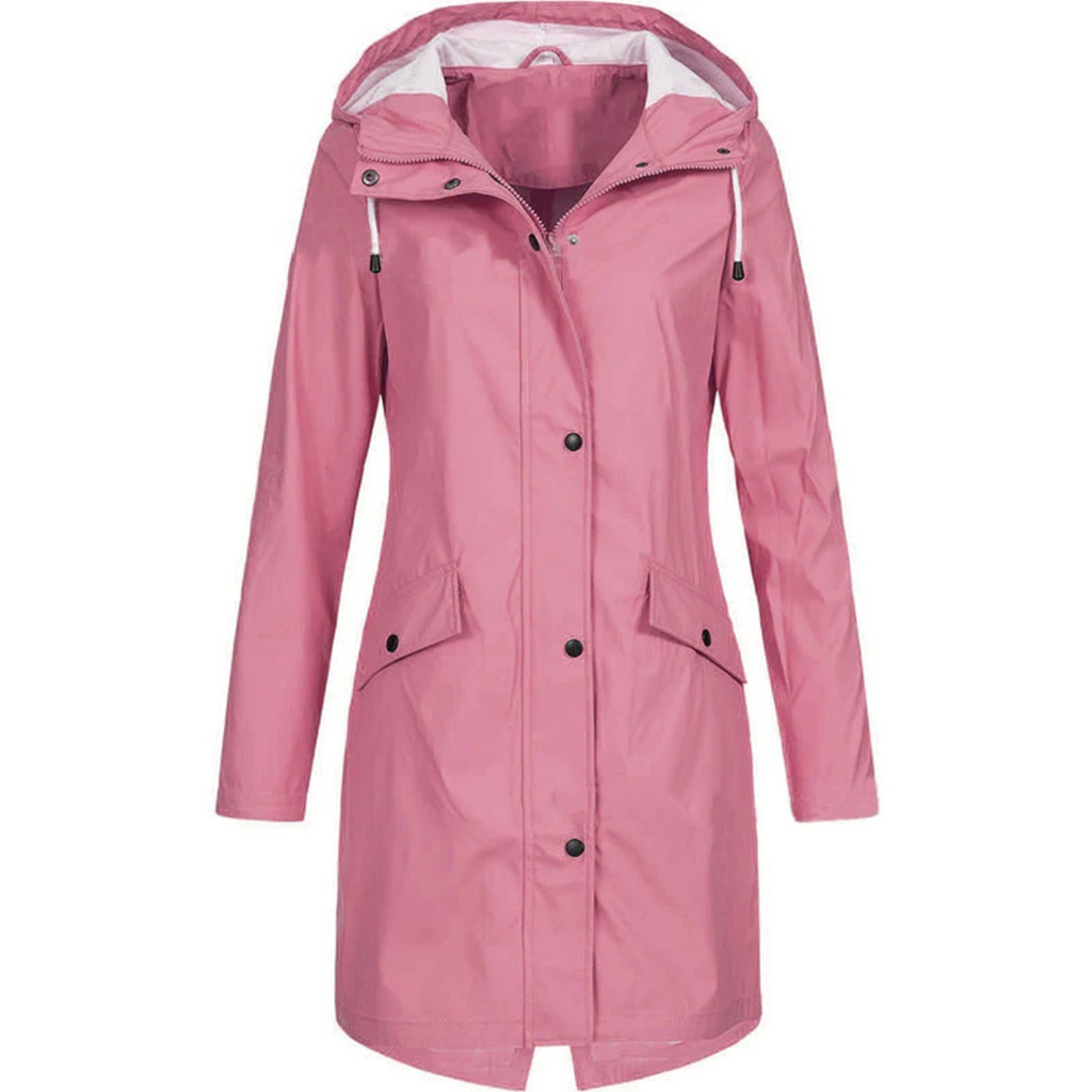 Long Rain Coat with Hood – Stylish Waterproof Rain Jacket
