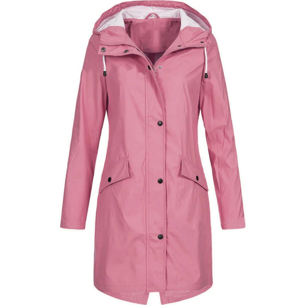 Long Rain Coat with Hood – Stylish Waterproof Rain Jacket
