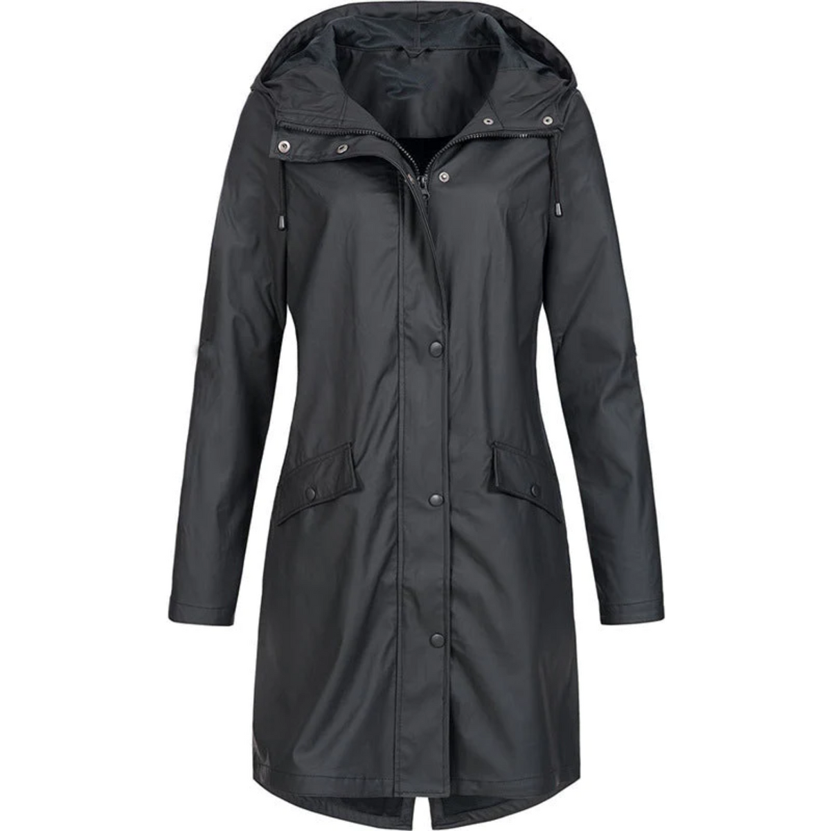 Long Rain Coat with Hood – Stylish Waterproof Rain Jacket