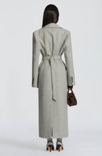 Light Grey Wool-Blend Overcoat – Elegant Long Coat | Meave & Ivy