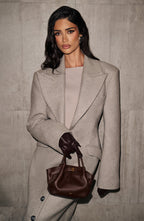 Light Grey Wool-Blend Overcoat – Elegant Long Coat | Meave & Ivy