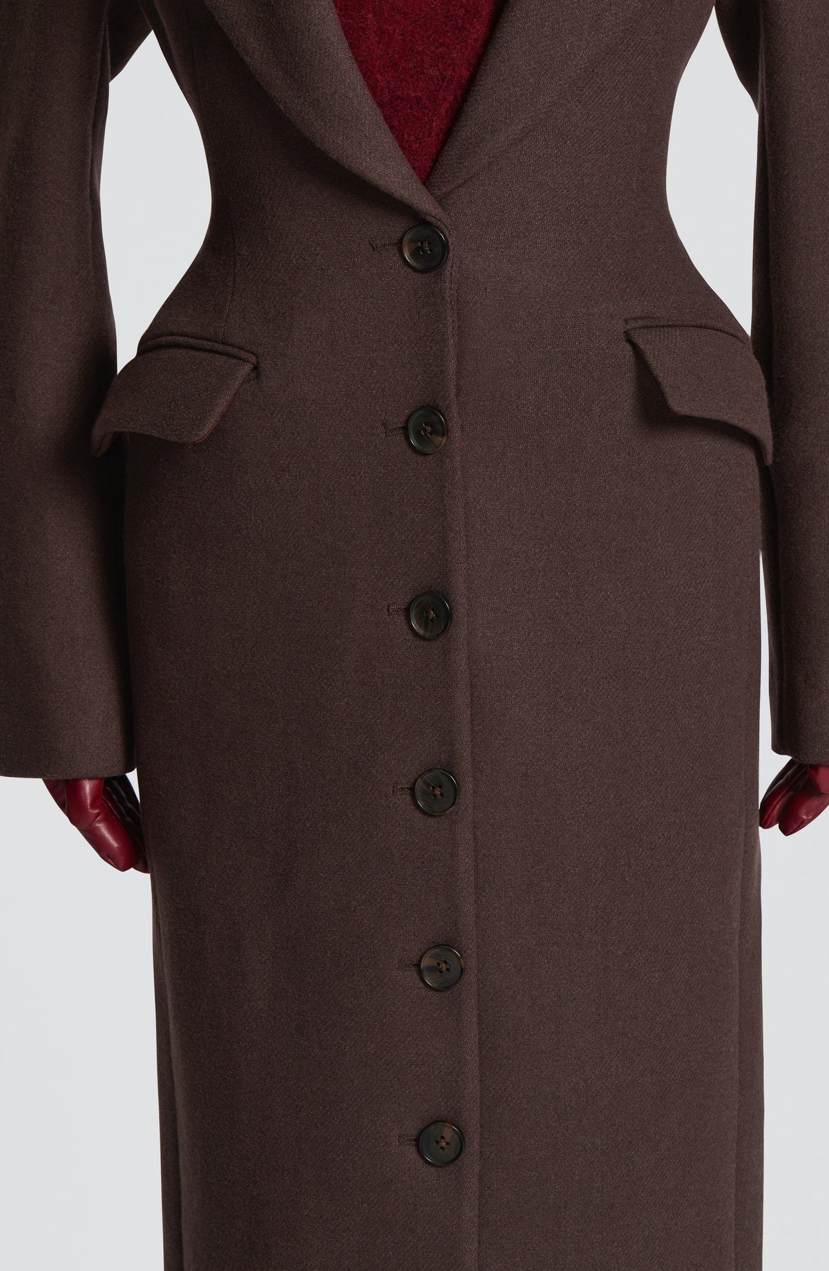 Plum Brown Wool-Blend Overcoat – Elegant Long Coat | Meave & Ivy
