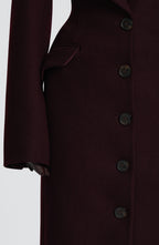 Plum Wool-Blend Overcoat – Elegant Long Coat | Meave & Ivy