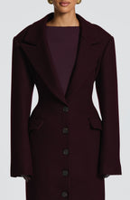 Plum Wool-Blend Overcoat – Elegant Long Coat | Meave & Ivy