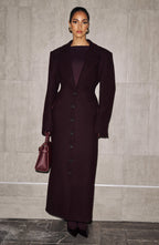 Plum Wool-Blend Overcoat – Elegant Long Coat | Meave & Ivy