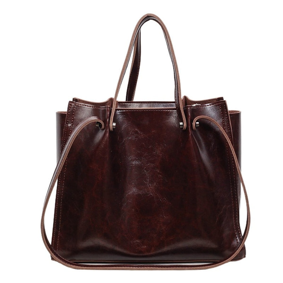 Women's Large Structured Vegan Leather Tote Bag