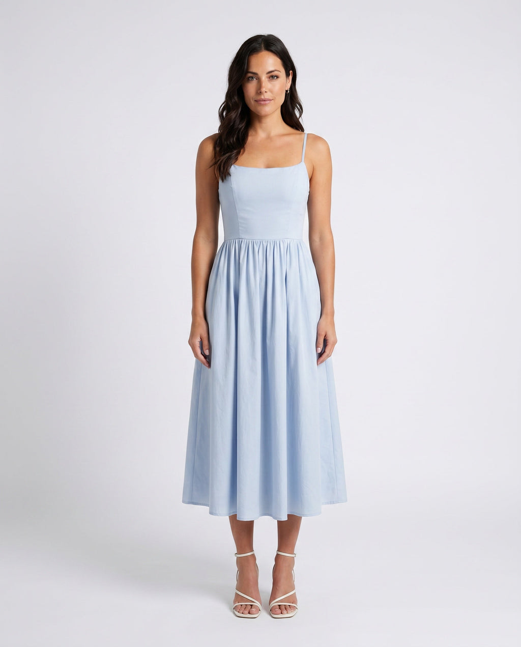 Spaghetti Strap Low Back Midi Dress