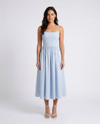Spaghetti Strap Low Back Midi Dress