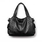 Slouchy Vegan Leather Shoulder Bag with Detachable Strap