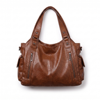 Slouchy Vegan Leather Shoulder Bag with Detachable Strap
