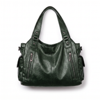 Slouchy Vegan Leather Shoulder Bag with Detachable Strap