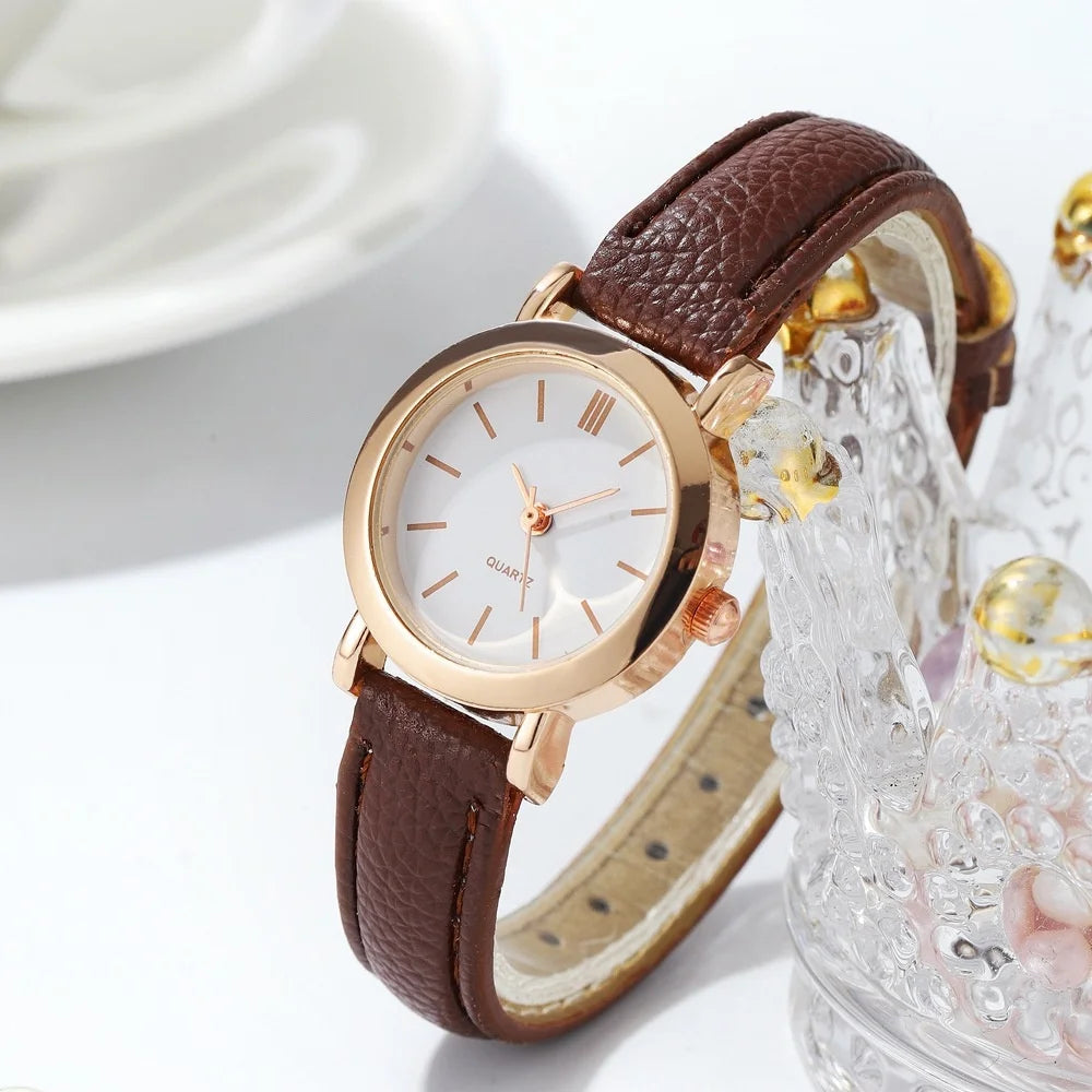 Women's Watch with Genuine Leather Strap – Waterproof Fashion Watch