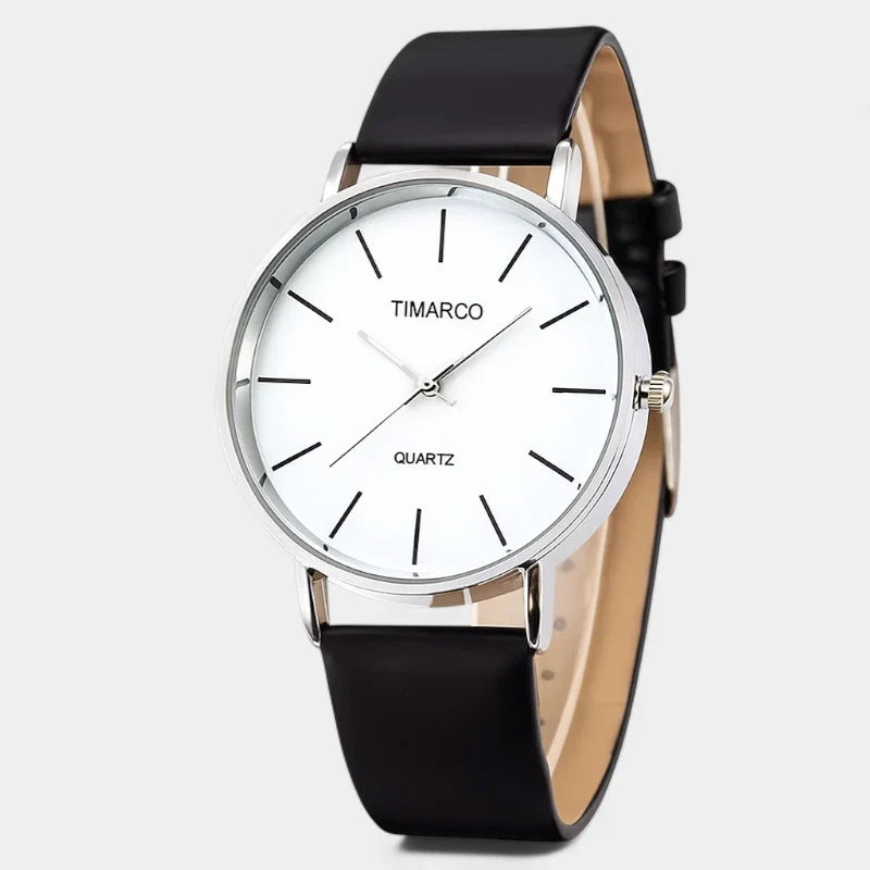 Minimalist Watch with Leather Strap – Clean 40 mm Dial Design