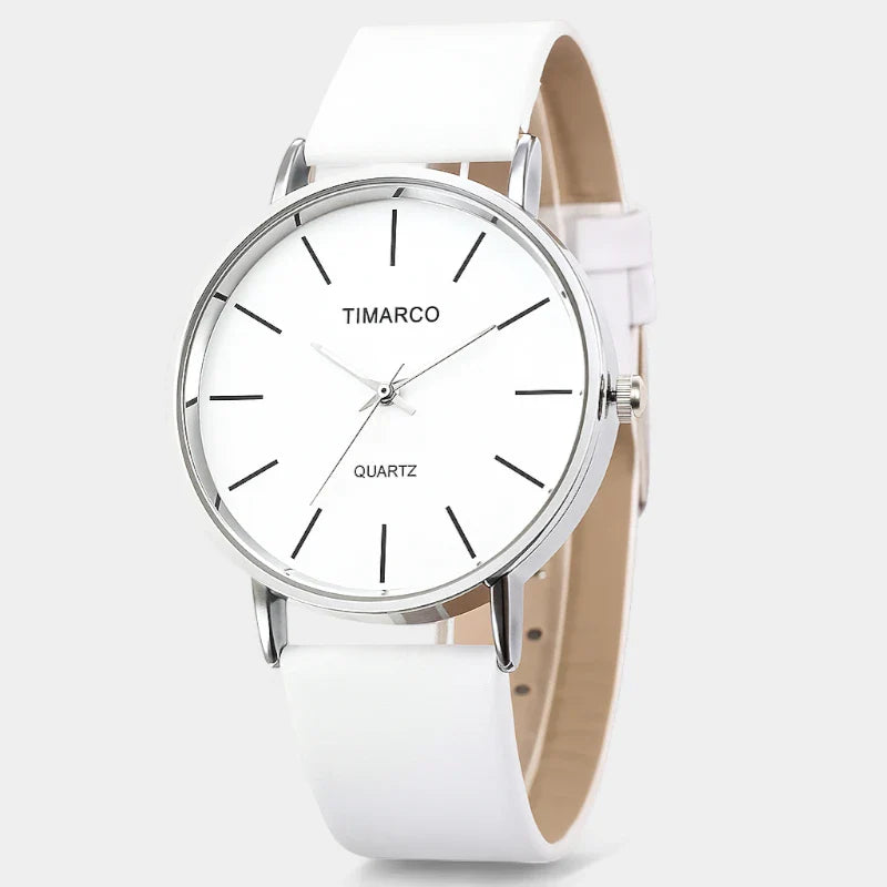 Minimalist Watch with Leather Strap – Clean 40 mm Dial Design