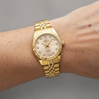 Women's Mini Gold Watch with Zirconia Dial – Petite Steel Strap Watch