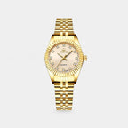 Women's Mini Gold Watch with Zirconia Dial – Petite Steel Strap Watch