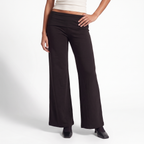 Foldover Waist Wide-Leg Trousers – Soft Pull-On Fit