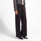 Foldover Waist Wide-Leg Trousers – Soft Pull-On Fit