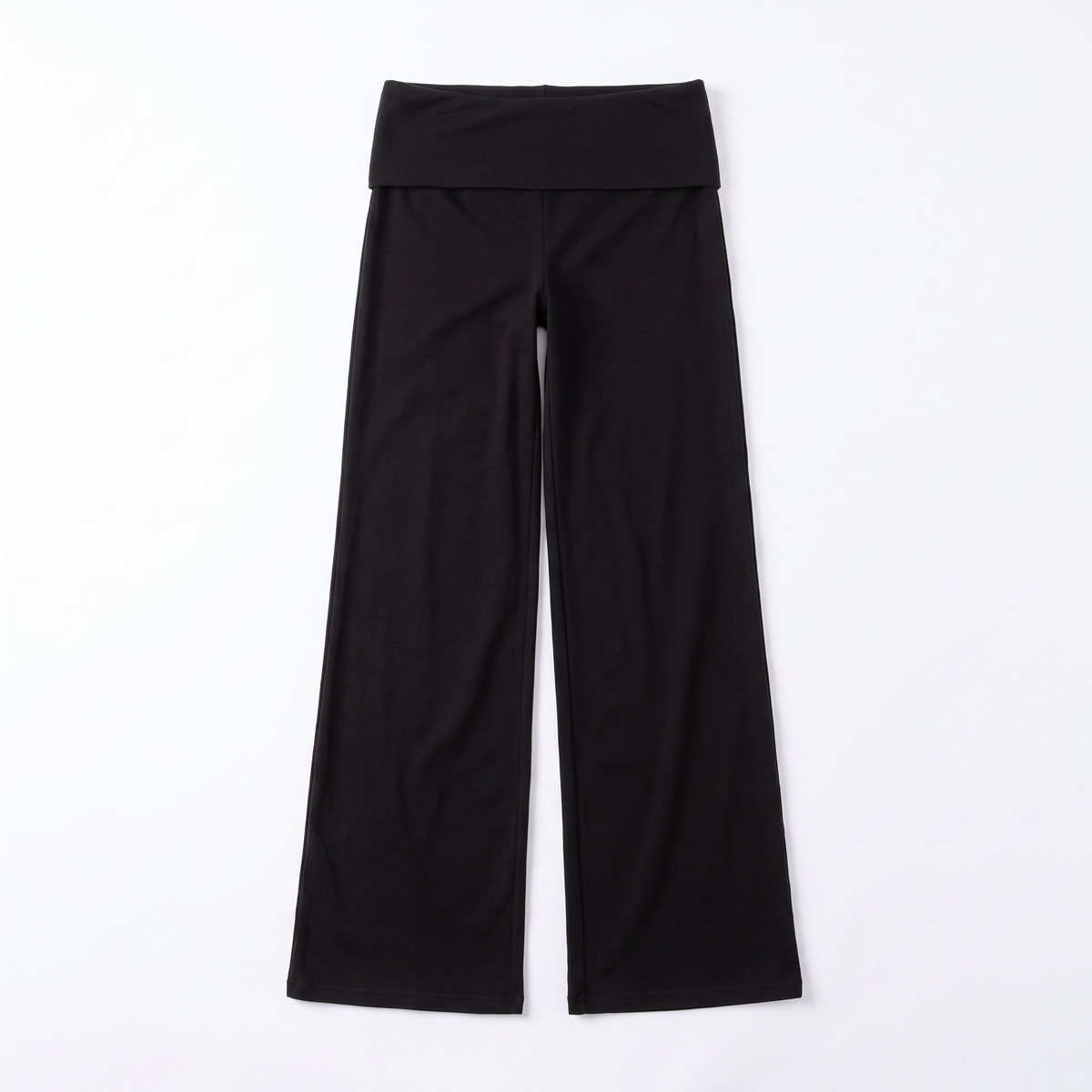 Foldover Waist Wide-Leg Trousers – Soft Pull-On Fit