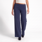 Foldover Waist Wide-Leg Trousers – Soft Pull-On Fit