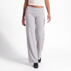 Foldover Waist Wide-Leg Trousers – Soft Pull-On Fit