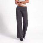 Foldover Waist Wide-Leg Trousers – Soft Pull-On Fit