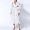 White Lace Ibiza Dress – Women's Long Sleeve Boho Summer Beach & Wedding Guest Dress | Meave & Ivy