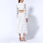 White Lace Ibiza Dress – Women's Long Sleeve Boho Summer Beach & Wedding Guest Dress | Meave & Ivy