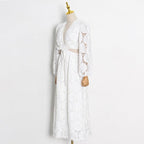 White Lace Ibiza Dress – Women's Long Sleeve Boho Summer Beach & Wedding Guest Dress | Meave & Ivy