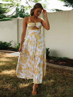 White Floral Off-Shoulder Maxi Dress – Women's Summer Beach & Holiday Dress | Meave & Ivy
