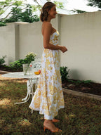 White Floral Off-Shoulder Maxi Dress – Women's Summer Beach & Holiday Dress | Meave & Ivy