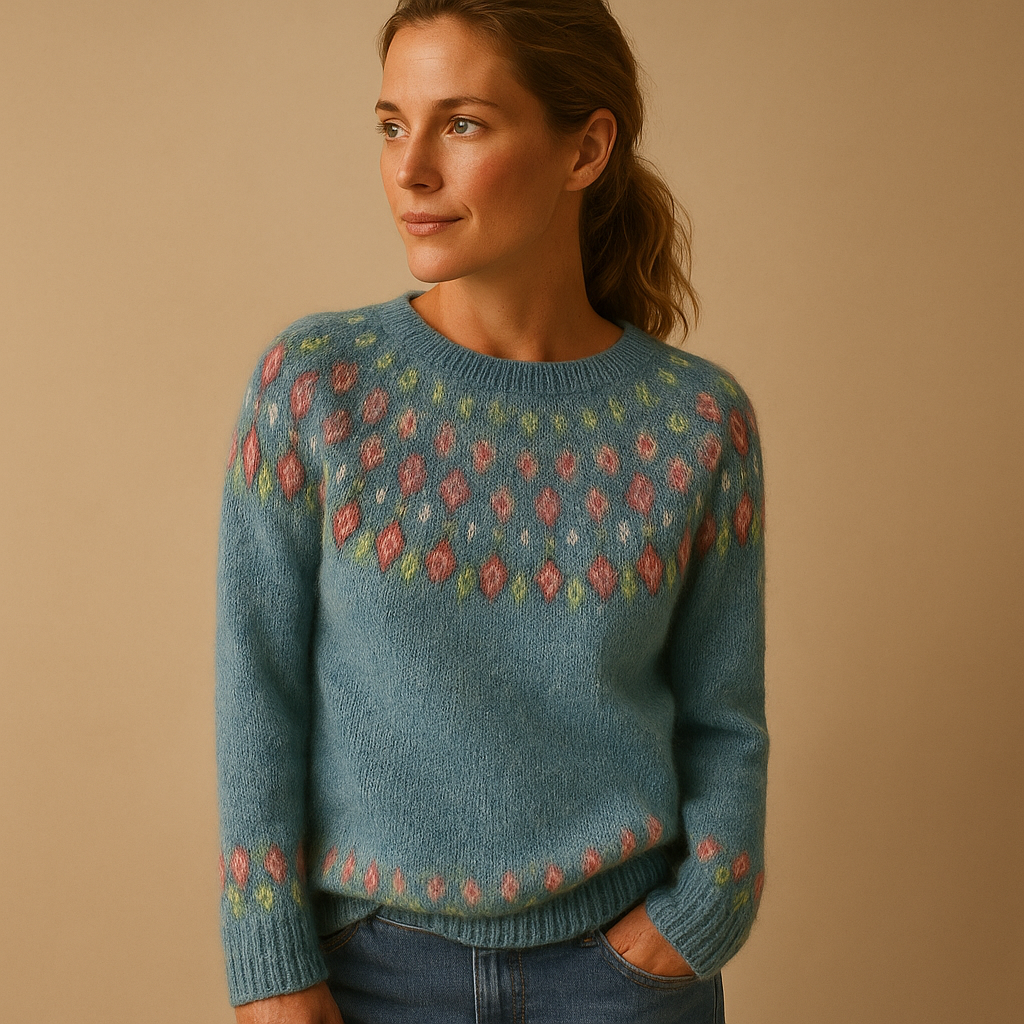 Women's Printed wool-blend-Blend Knitted Sweater