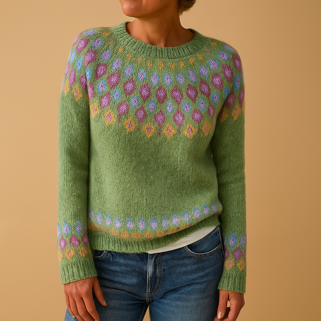 Women's Printed wool-blend-Blend Knitted Sweater