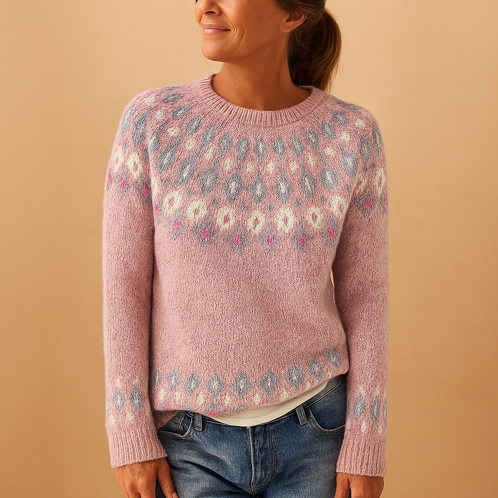 Women's Printed wool-blend-Blend Knitted Sweater