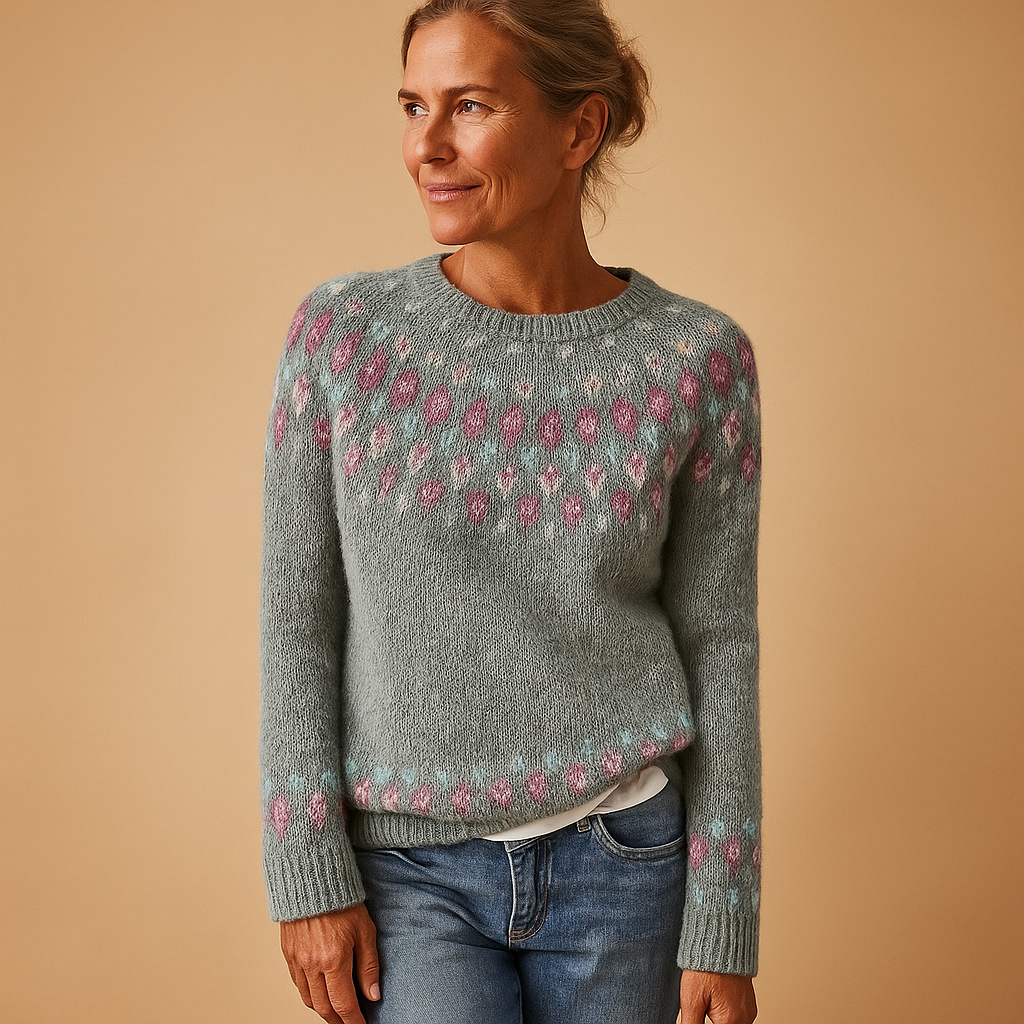 Women's Printed wool-blend-Blend Knitted Sweater