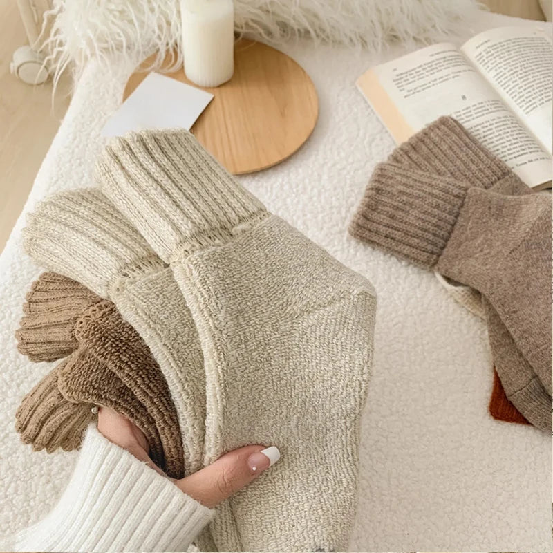 Thermal Fleece Lined Plush Socks – 5 Pair Mix Pack