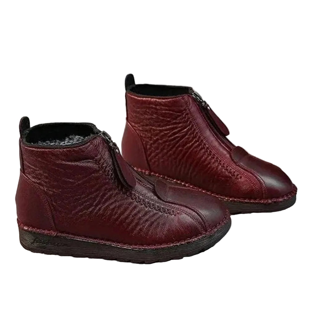 Women's Fleece-Lined leather-look Ankle Boots