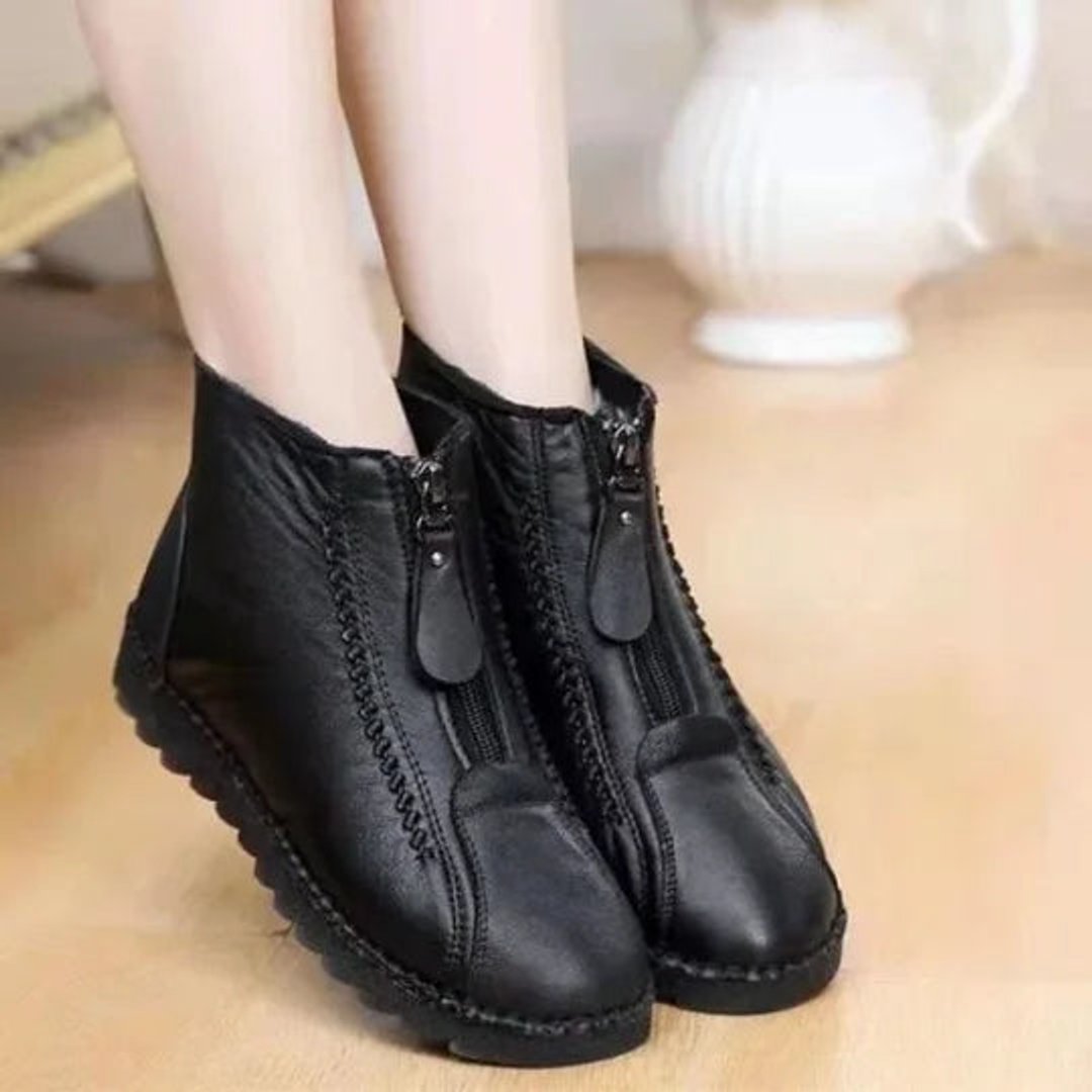 Women's Fleece-Lined leather-look Ankle Boots