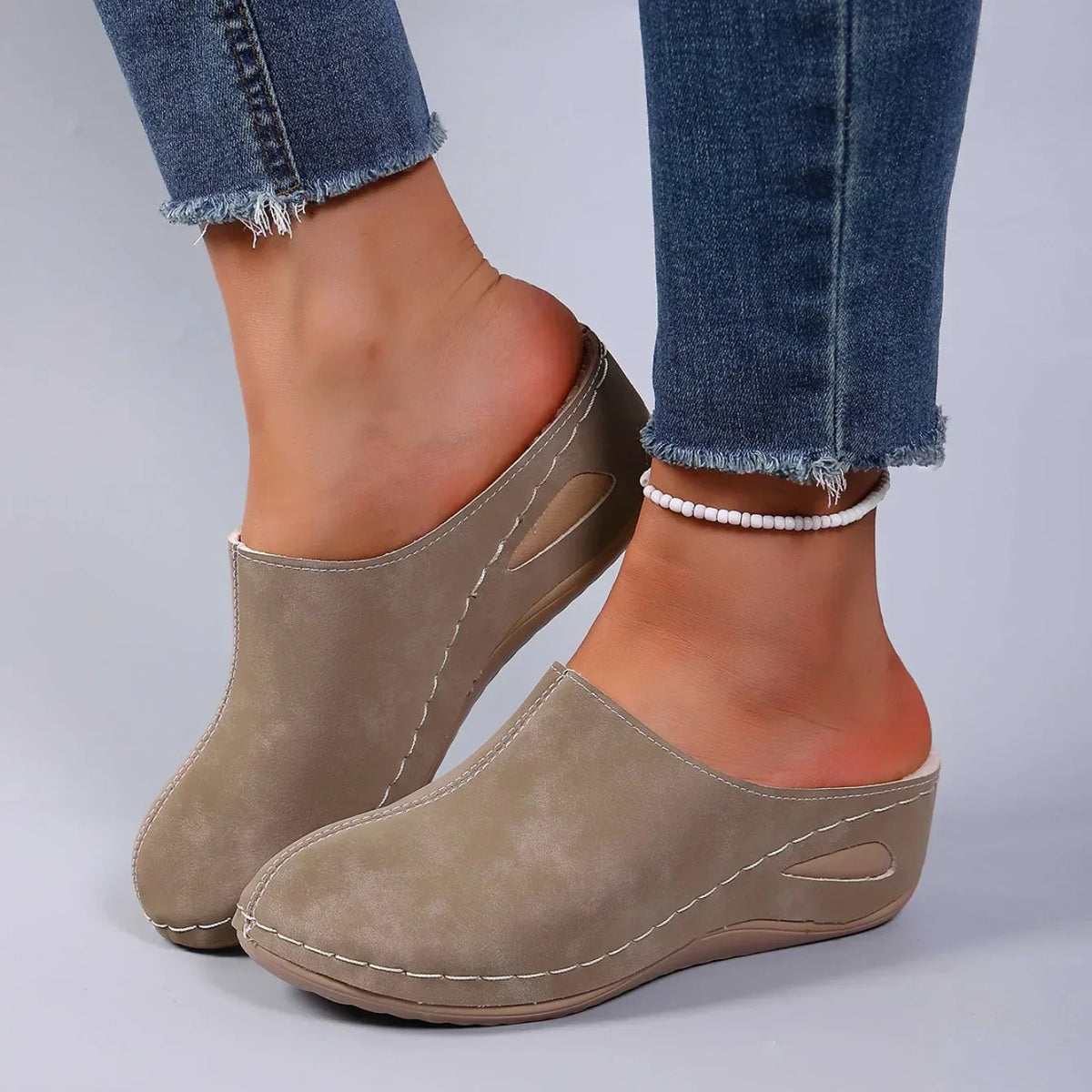 Women's Comfort Slip-On Clogs with Wedge Sole