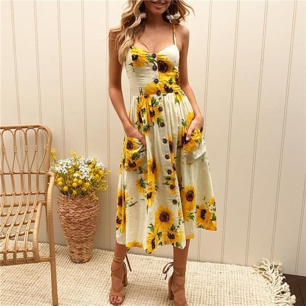 Floral Midi Dress – Women's Summer Beach & Holiday Dress | Meave & Ivy